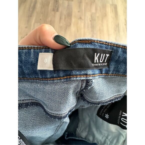 Kut from the Kloth Ana High Rise Fab Ab Flare Denim Jeans Light Wash Size 0 - Picture 10 of 12